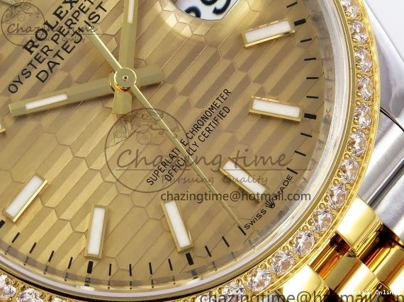 0220 Minimalist DateJust 36 SS 126283rbr VSF 1:1 Best Edition 904L Steel YG Textured Dial on Jubilee Bracelet VS 1378